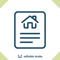 Contract Icon. Mortgage, Lease, Home, House, Document