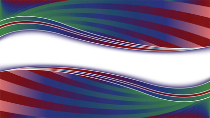 Abstract red blue and green wavy lines with white space for text