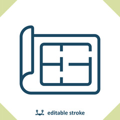 Architecture Icon. Blueprint, Plan, House Plan, Construction