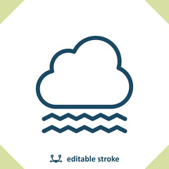 Cloud And Fog Icon - Foggy, Weather, Cloudy