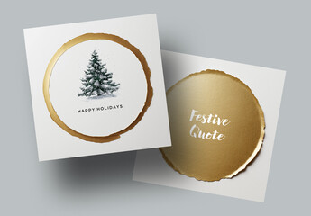 Christmas Social Layouts With Gold Framing