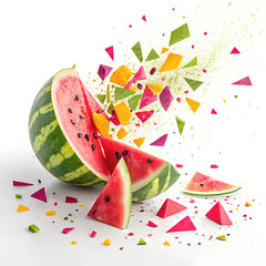 Vibrant watermelon explosion, bursting with refreshing summer flavor and color