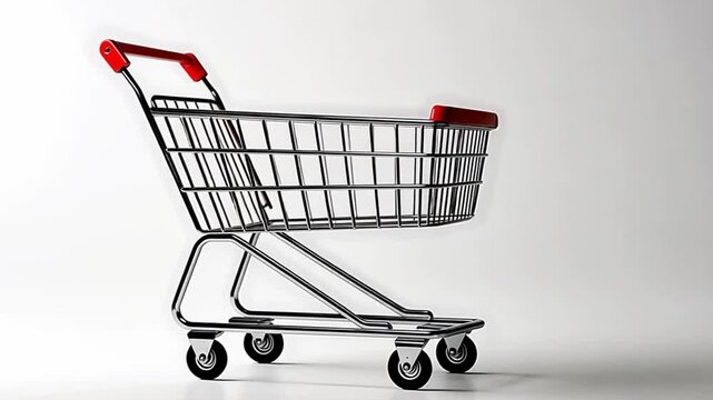 Empty shopping cart representing consumerism, purchasing, and sales. Essential for e-commerce and retail themes