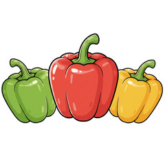 green, red and yellow bell pepper