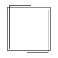 Black thin line square frame element..
