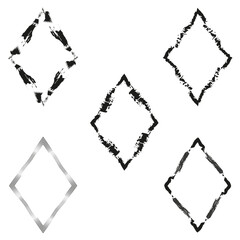 Diamond shape icon. Geometric line symbol. Abstract vector figure. Minimalist pattern element.