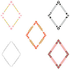 Diamond set icon. Colorful vector pattern. Multicolor geometric shape. White background display