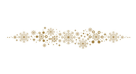 Gold snowflake border design for festive decorations and apparel  