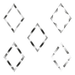 Diamond array icon. Monochrome vector outline. Black shape pattern. White background layout