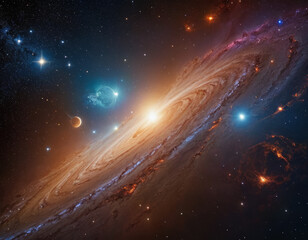 Exploring the Enigma of a Cosmic Spiral: A Journey Through Celestial Wonders and Mysterious Galaxies Generative AI