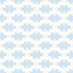 Winter Christmas folk art ornament. Vector seamless pattern with branches tree. Scandinavian collection. Fabric textile print