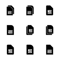 Sim card icon vector isolated on white background. Mobile slot icon. Mobile cellular phone sim card chip.