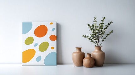 Canvas Print Mockup with Abstract Design