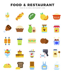Food and Restaurant Icon Bundle 25 Icons for Websites and Apps