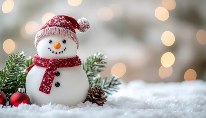 Winter wonderland snowman decoration festive indoor setting christmas theme cozy environment close-up view holiday spirit