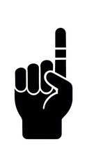 gesture finger band flat black solid vector illustration isolated on white background