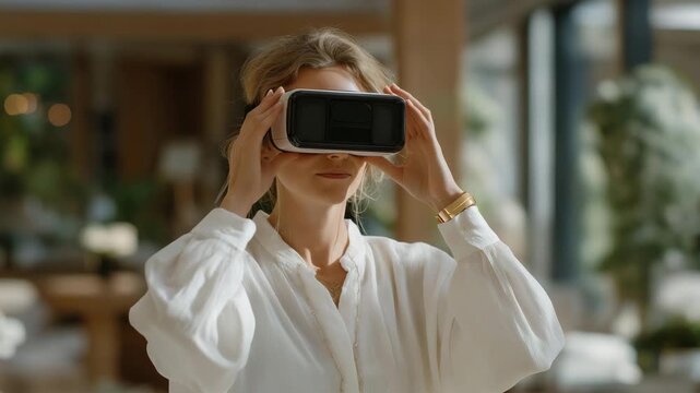 Investor using augmented reality to simulate renovation outcomes and potential profits, symbolizing predictive financial planning, property development analysis, and strategic investment.