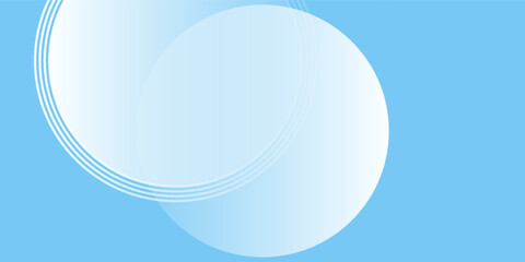 Abstract minimalist banner background, pastel colorful, blue and white gradations. Circle effect style geometric simple art