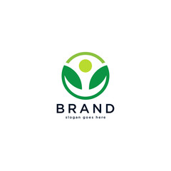 circle line logo with wellness people concept