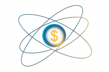 Global Financial Atom — Abstract Dollar Symbol in Orbit
