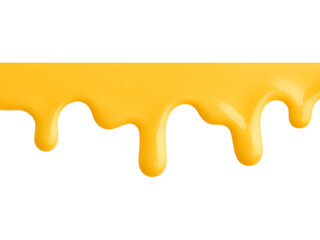 Flowing melted cheese isolated on transparent background, symbolizing flavor and indulgence in food design.