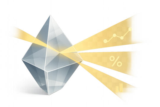Crystal Prism with Data Rays — Abstract Technology Illustration
