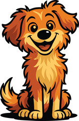 A cheerful cartoon dog with fluffy fur and a big friendly smile. The playful expression and bright colors make it perfect for children’s products, mascots, logos, pet themes, and educational materials