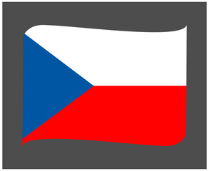 Czechia National Europe Flag Ribbon Emblem Symbol Icon Vector Illustration Abstract Design Element