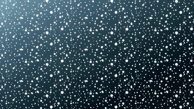 Snowfall Pattern with White Snowflakes on a Dark Background