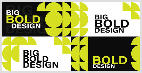 Bold Geometric Design Vector with Yellow and Black Shapes