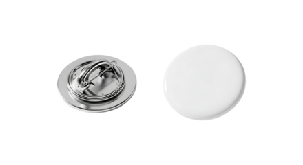 Blank white round badge isolated on transparent background is ready for design