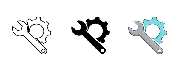 Repair Icon perfect for illustrating concepts related to maintenance, fixing, tools, construction, service, technical support, or mechanical repair.