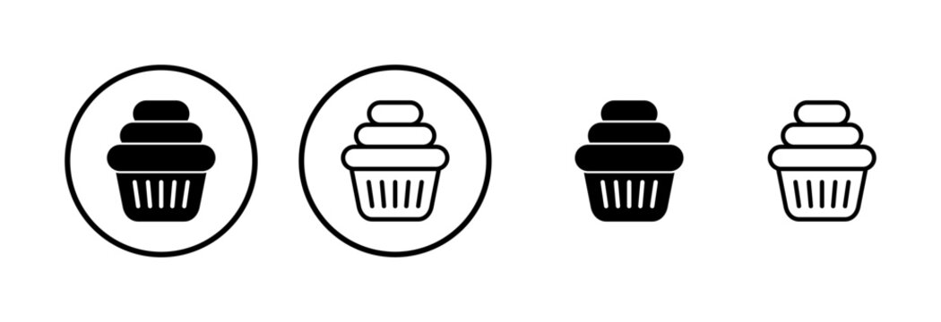 Cup cake icon logo design. Cup cake sign and symbol