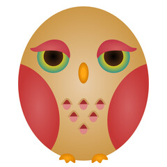 pink owl vector illustration