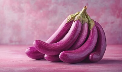 Healthy, natural eggplant displayed in a studio setting for farming, organic produce, and healthy living. This vibrant image promotes fresh, nutritious foods and highlights the benefits, Generative AI