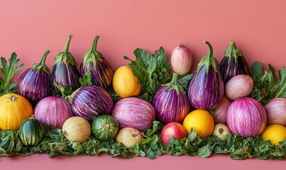 Healthy, natural eggplant displayed in a studio setting for farming, organic produce, and healthy living. This vibrant image promotes fresh, nutritious foods and highlights the benefits, Generative AI