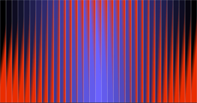 Blue Spotlight With Orange Edges Vertical Stripes Abstract Background