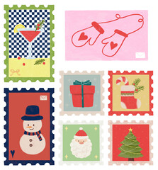 set of christmas stamps
