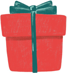 red gift box isolated on white background