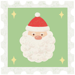 christmas stamp with santa claus