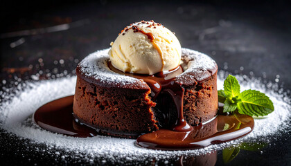 Chocolate Lava Cake with Vanilla Ice Cream