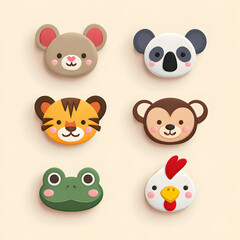 Fototapeta premium set of funny animals