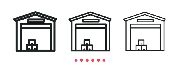 Warehouse storage icon. Thin line icon vector