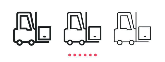 Forklift icon. Thin line icon vector