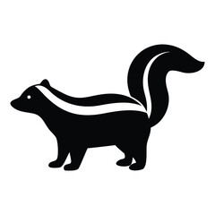 Striped skunk Vector silhouette illustration of wild  animals