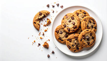 chocolate chip cookies in white ceramic  