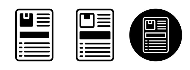 Shipping Label Icon Collection Glyph & Mixed Style