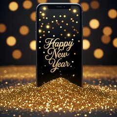 new year card with champagne