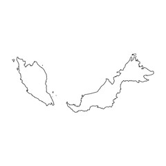 Malaysia country map outline vector illustration