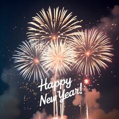 new year fireworks on the night sky